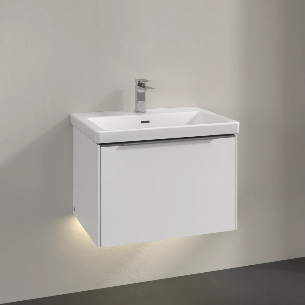 V&B SUBWAY 3.0 SERVANTSKAP 66X42 PURE WHITE M/LYS HÅNDTAK I KROM v:7253870