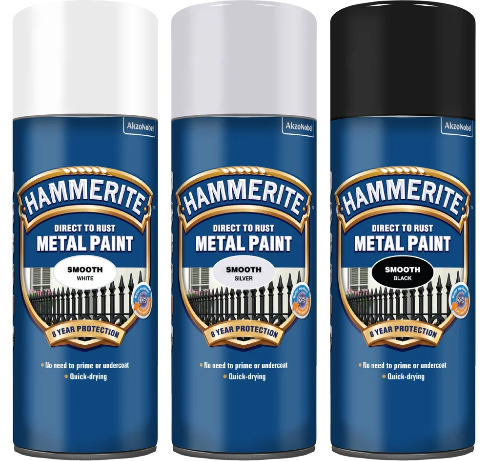 HAMMERITE HAMMERLAKK SPRAY GLATT OVERFLATE v:9654901