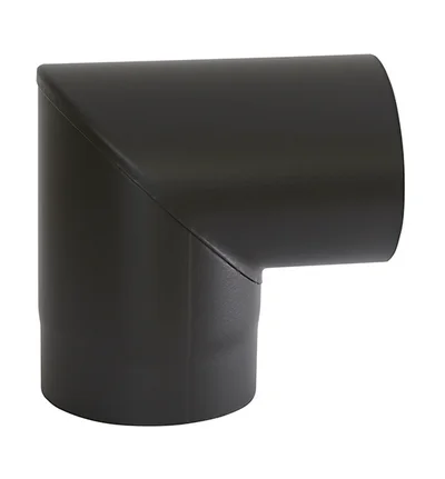 Røykrør Ø150 sort matt emalje,1,1mm 90gr kne uten luke v:7813036 Røykrør Ø150 sort matt emalje,1,1mm 90gr kne uten luke v:7813036