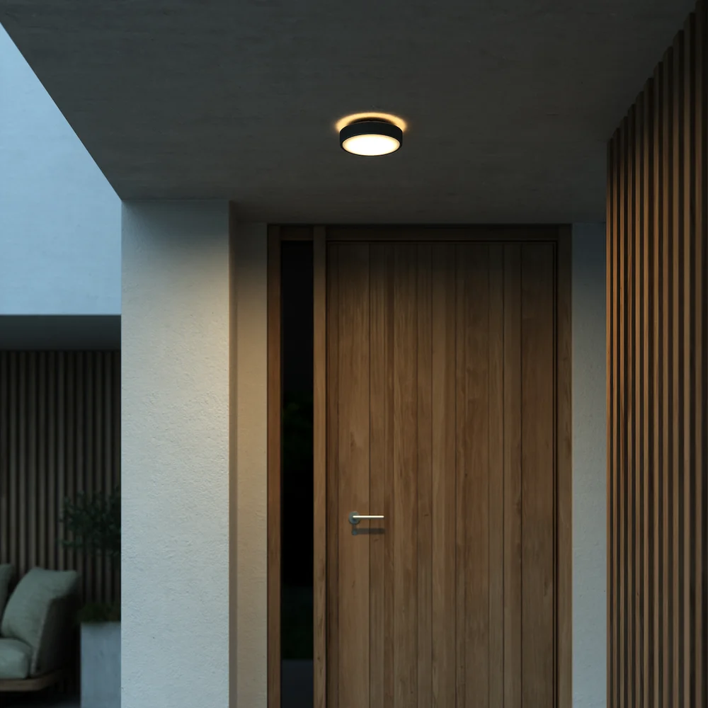 NORDLUX OLIVER ROUND TAK/VEGGLAMPE LED SORT v:4381526 NORDLUX OLIVER ROUND TAK/VEGGLAMPE LED SORT v:4381526