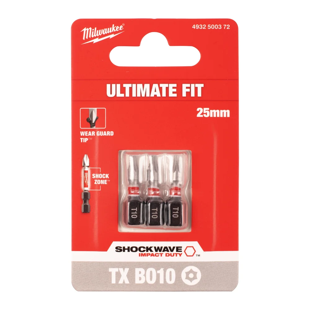 Milwaukee Bits Shockwave TXBO10, 25 mm, 3-pakning v:6316215