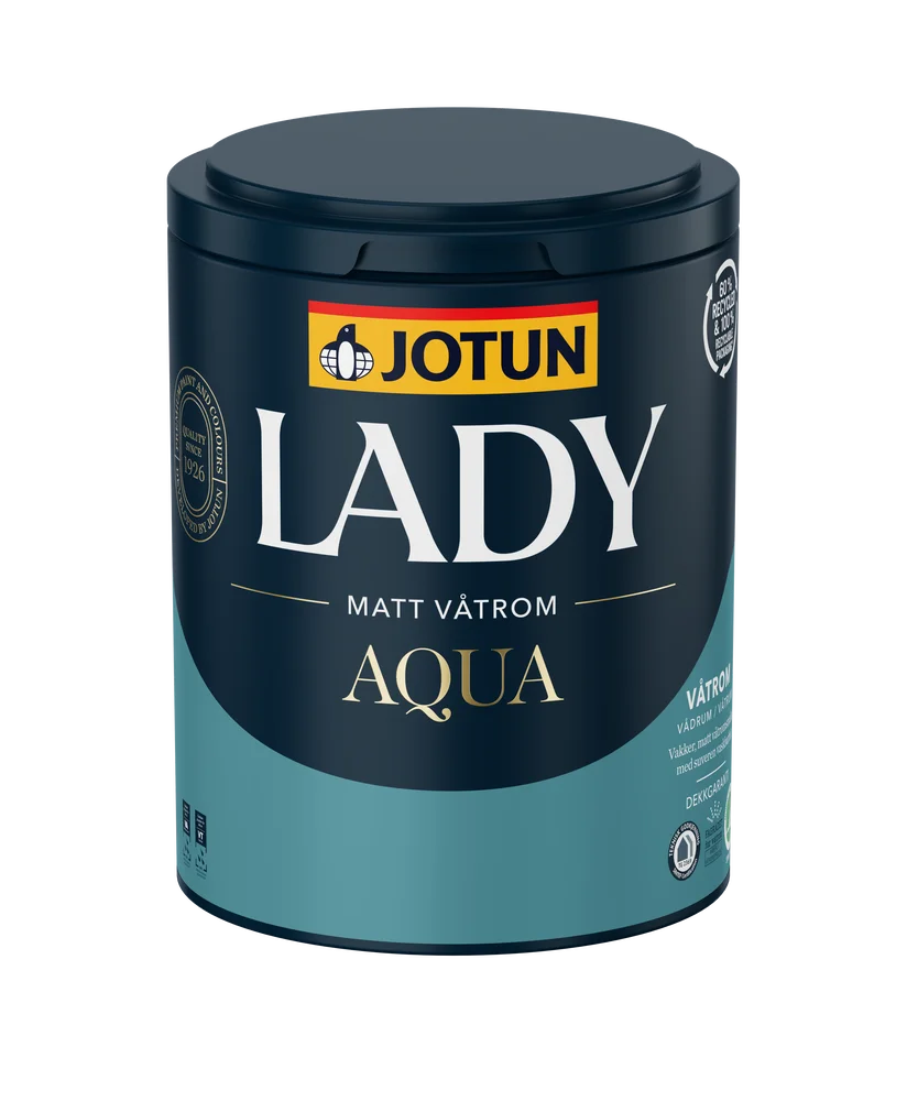 Jotun LADY Aqua matt a-base 0,68 l – våtromsmaling v:6786846 Jotun LADY Aqua matt a-base 0,68 l – våtromsmaling v:6786846