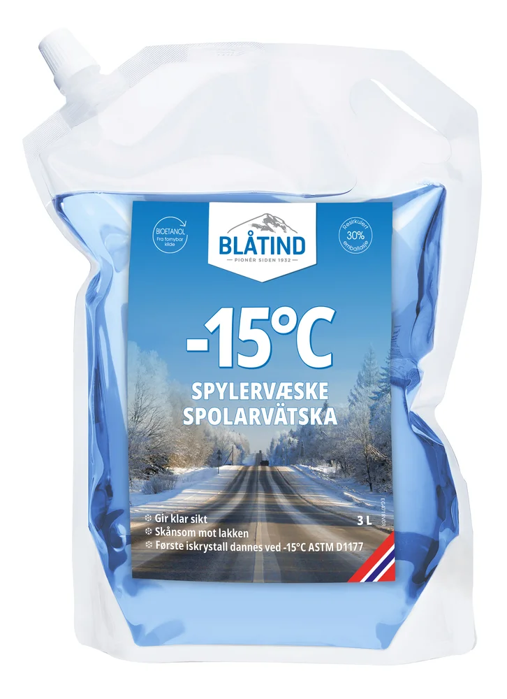 Blåtind spylervæske 3 liter – ferdigblandet vintervæske til -15 °C v:8829134
