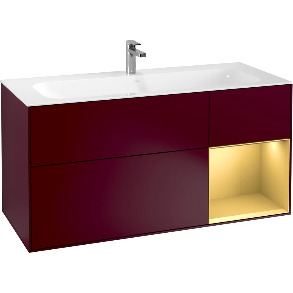 V&B FINION SERVANTSKAP 120 PEON MATT LAKK EMOTION-LYS, HØYRESTILT MATT GULL HYLLE v:8850413