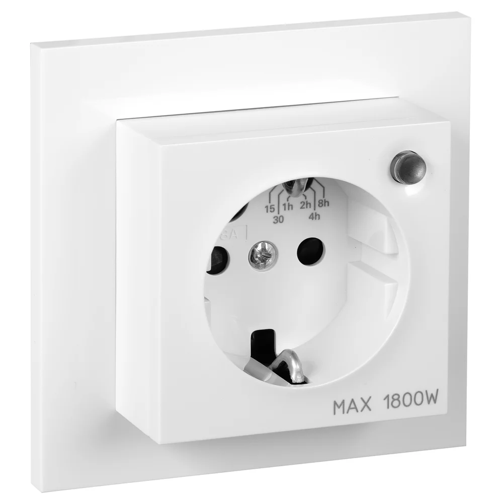 ELKO PLUS ENKEL STIKKONTAKT M/TIMER INNFELT HVIT v:2426856