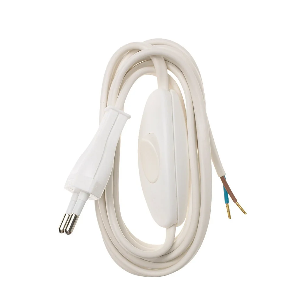 NETTKABEL PL 2X0.75MM2 M/BRYTER 2,5METER HVIT v:6128180