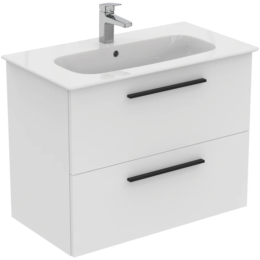IDEAL STANDARD I.LIFE A BADEROMSMØBEL 840X460 MATT HVIT M/SORT HÅNDTAK v:9239206 IDEAL STANDARD I.LIFE A BADEROMSMØBEL 840X460 MATT HVIT M/SORT HÅNDTAK v:9239206