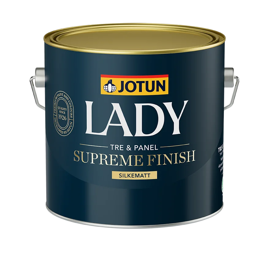 Jotun LADY Supreme Finish silkematt a-base 2,7 l – tre- og panelmaling v:7666213 Jotun LADY Supreme Finish silkematt a-base 2,7 l – tre- og panelmaling v:7666213