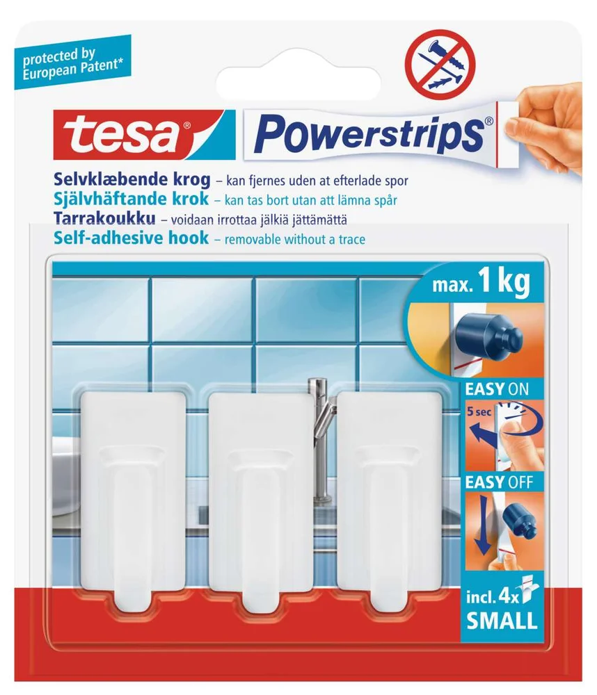 tesa® Powerstrips small classic krok 3-pk v:2543639