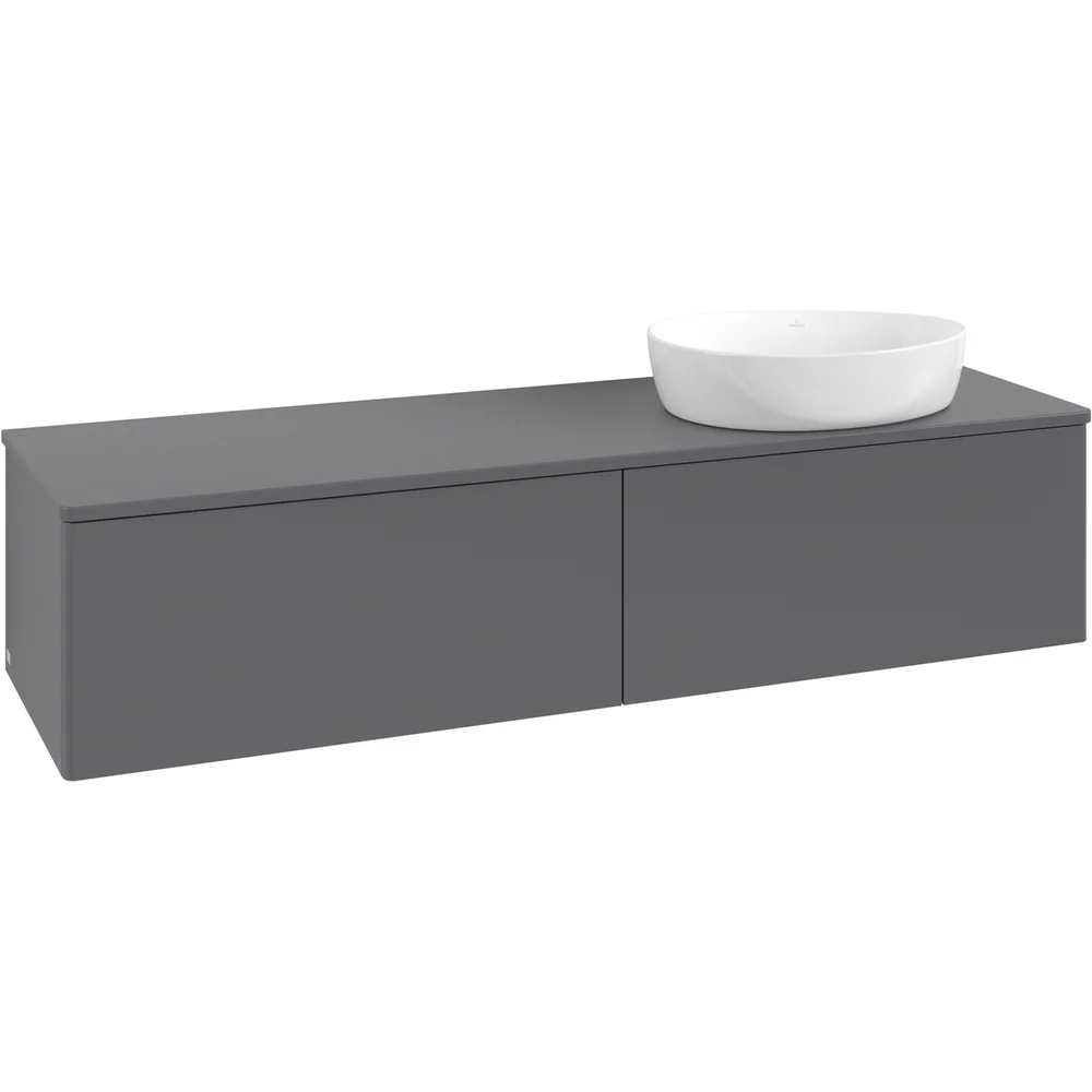 V&B ANTAO SERVANTSKAP 2 SKUFFER GLATT 1600X360X500 HØYRE U/KRANHULL ANTRASITT v:5610738