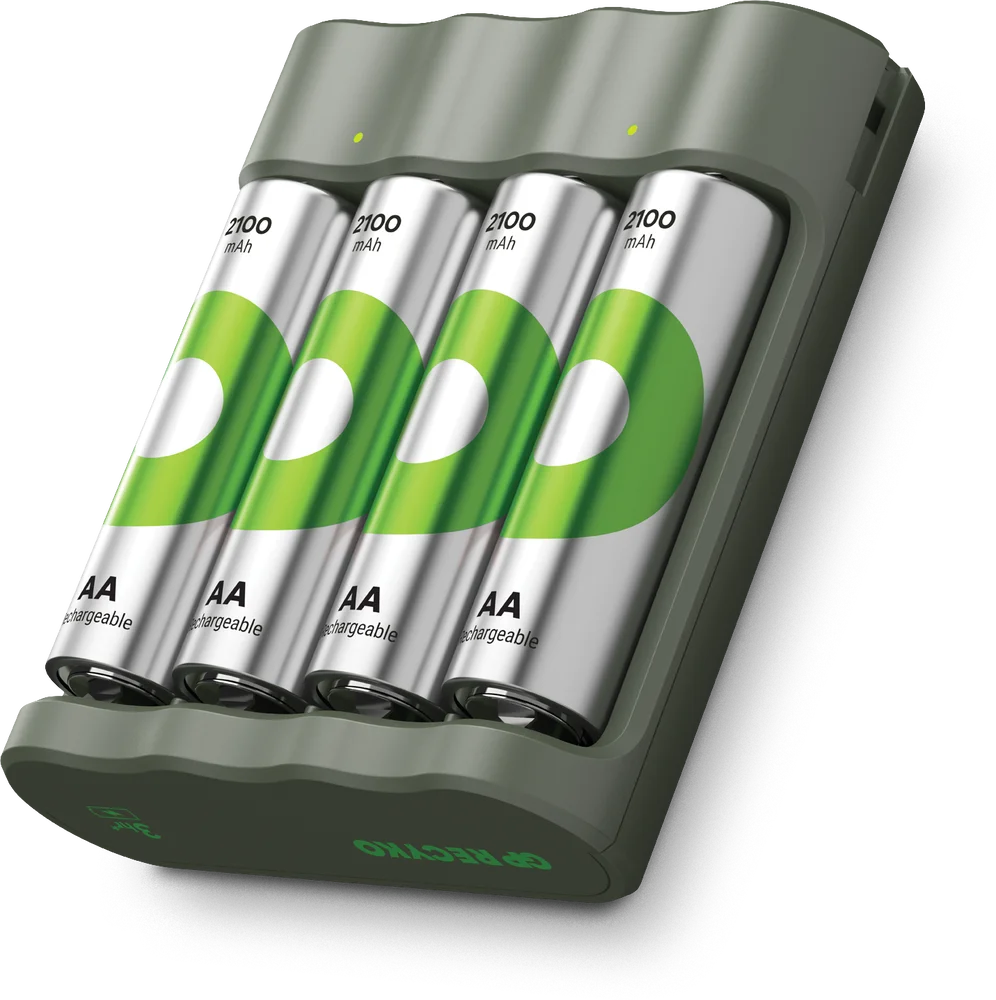GP Recyko Everyday batterilader B441 + 4xAA 210mAh NiMH-batt v:3887529 GP Recyko Everyday batterilader B441 + 4xAA 210mAh NiMH-batt v:3887529
