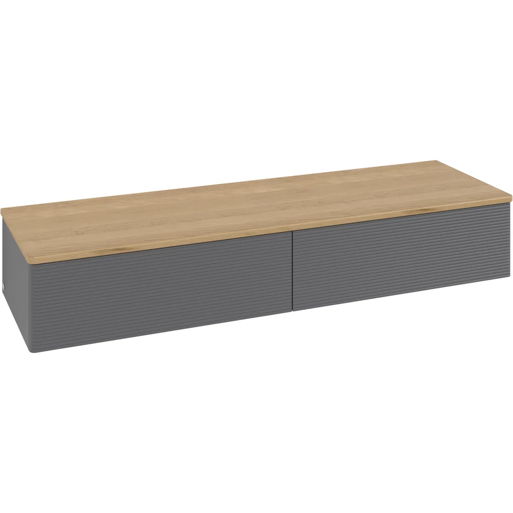 V&B ANTAO SIDESKAP 2 SKUFFER RILLET 1600X268X500 ANTRASITT/EIK v:7254008