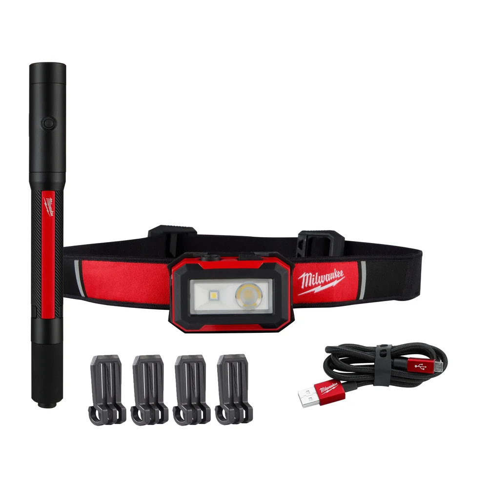 Milwaukee Powerpack med hodelykt & pennlampe, IR HL450250 v:6149506 Milwaukee Powerpack med hodelykt & pennlampe, IR HL450250 v:6149506