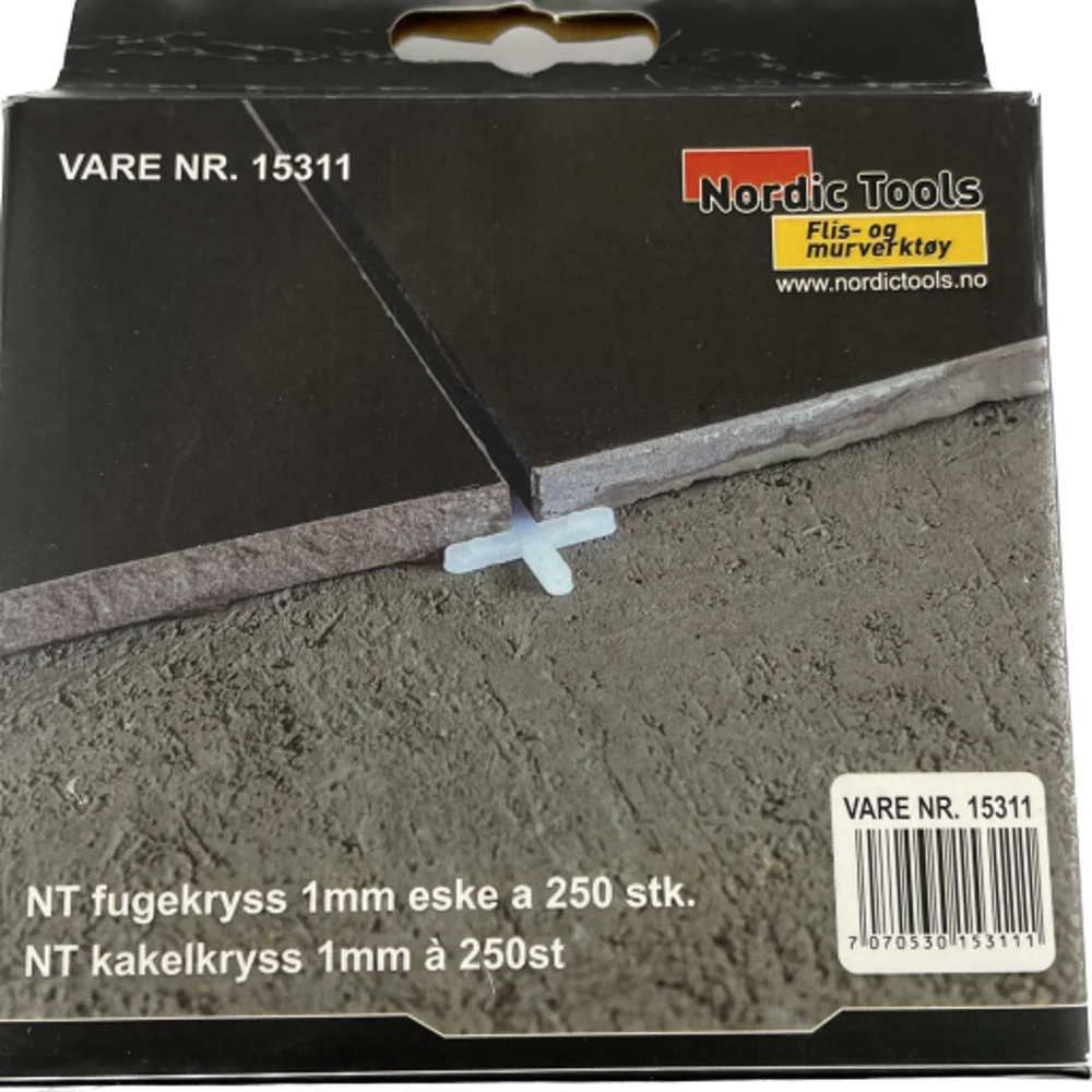 Fugekryss 1mm eske 250 stk v:1098779 Fugekryss 1mm eske 250 stk v:1098779