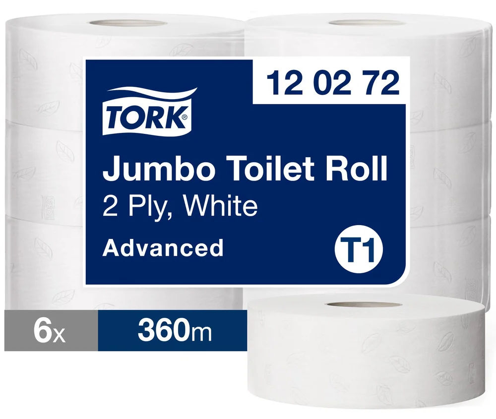 TORK TOAPAPIR JUMBO T1 HVIT 360Mx6RL 120272 v:5873579 TORK TOAPAPIR JUMBO T1 HVIT 360Mx6RL 120272 v:5873579