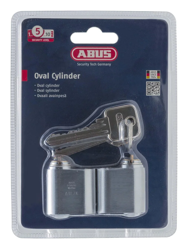 ABUS Ovalsylinder med 5 nøkler, 2-pakning v:2322949 ABUS Ovalsylinder med 5 nøkler, 2-pakning v:2322949