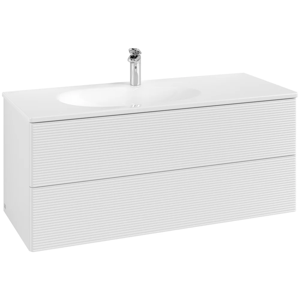 V&B ANTAO SERVANTSKAP 2 SKUFFER RILLET 1188X504X492 VENSTRE HVIT v:1225178