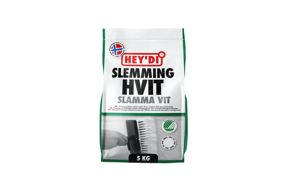 Heydi Slemming Hvit 5 kg – diffusjonsåpen slemming for mur og betong v:7358536 Heydi Slemming Hvit 5 kg – diffusjonsåpen slemming for mur og betong v:7358536