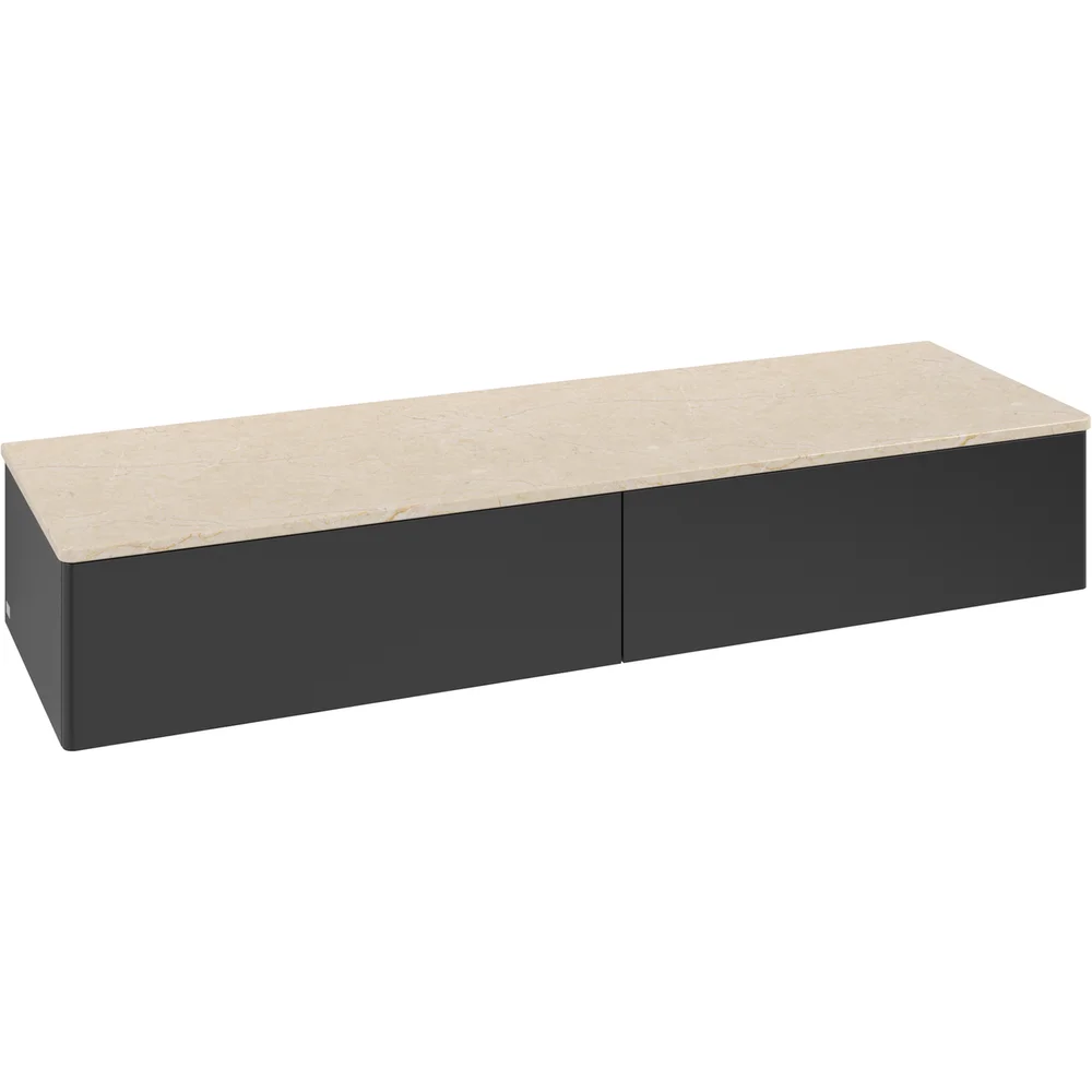 V&B ANTAO SIDESKAP 2 SKUFFER GLATT 1600X268X500 MATT SORT/CRÉME v:4310462
