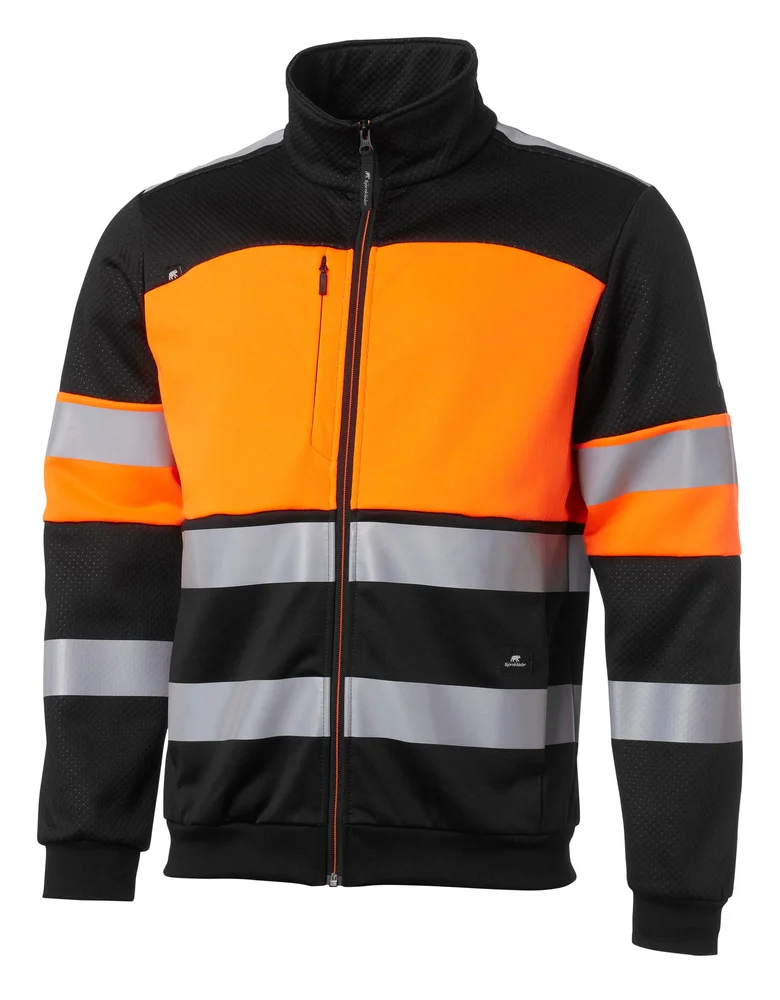 BJÖRNKLÄDER SWEATJAKKE FULLZIP VARSEL NEO 417-1 SVART/ORANSJE v:8398376