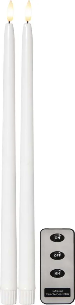 Flamme Slim Dinner LED kronelys m/fjernkontroll 2-pk v:8598479