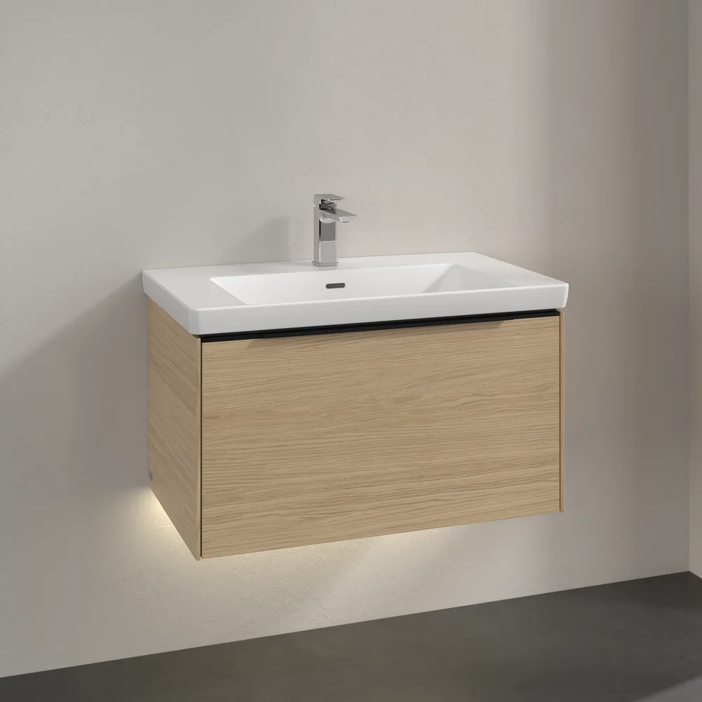 V&B SUBWAY 3.0 SERVANTSKAP 77X42 ARIZONA OAK M/LYS HÅNDTAK I VOLCANO BLACK v:8596069