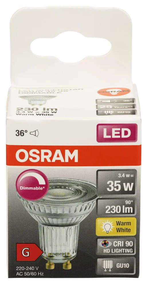 OSRAM LEDSPOT 35 3,4W GU10 DIM v:1537385 OSRAM LEDSPOT 35 3,4W GU10 DIM v:1537385