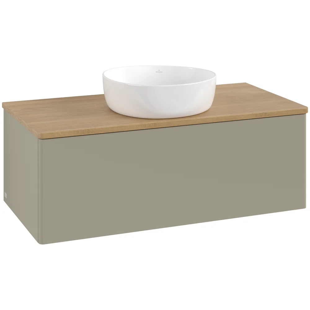 V&B ANTAO SERVANTSKAP 1 SKUFF GLATT 1000X360X500 U/KRANHULL STENGRÅ/EIK v:7487774