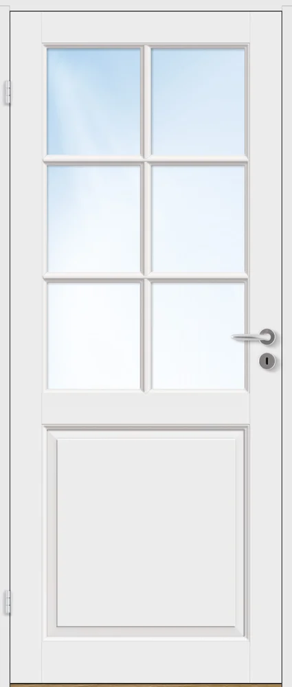Dørblad innerdør Jonas glass hvit 100x190 cm v:9570228