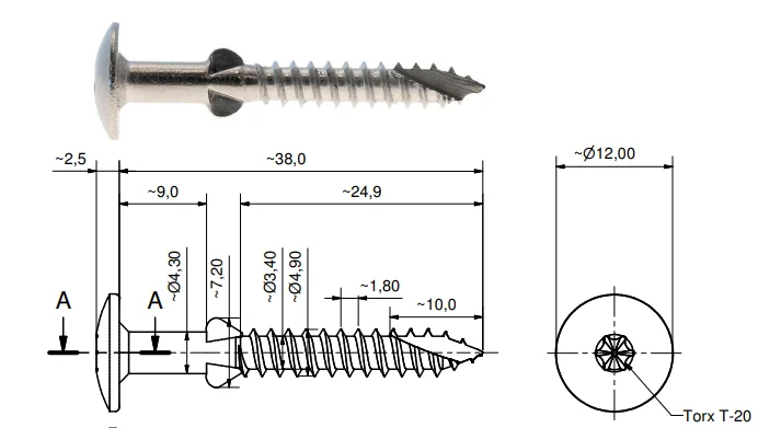 Skrue SCR-WW 4,9x38 mm 2-pk v:5461040
