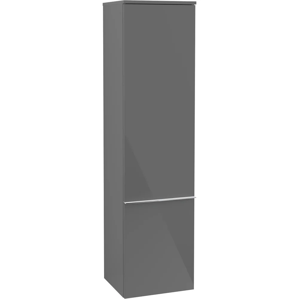VILLEROY & BOCH VENTICELLO HØYSKAP VENSTRE GRÅ HØYGLANS M/1 DØR, 404 X 1546 X 347 MM v:4609181
