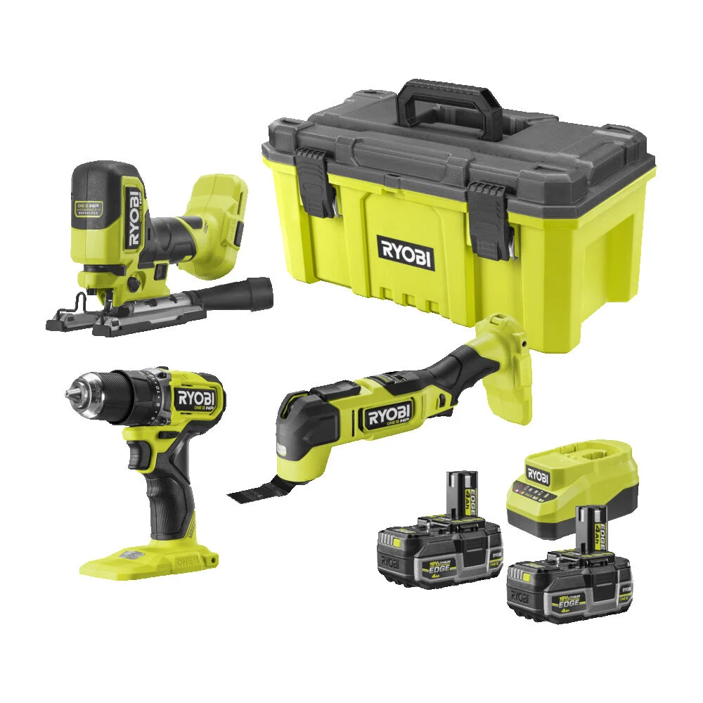 Ryobi verktøysett børsteløs 3 maskiner 2 batterier RCK183N-240TM v:4964726 Ryobi verktøysett børsteløs 3 maskiner 2 batterier RCK183N-240TM v:4964726